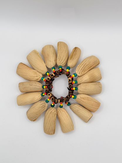 Handcrafted Seed Pod Bracelet Rattle, Boho Wooden Beads, Meditation Sound Jewelry